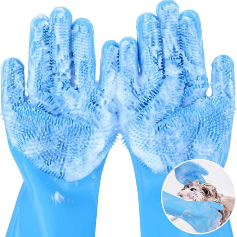 Pet Grooming Bathing Gloves & Shampoo Scrubber