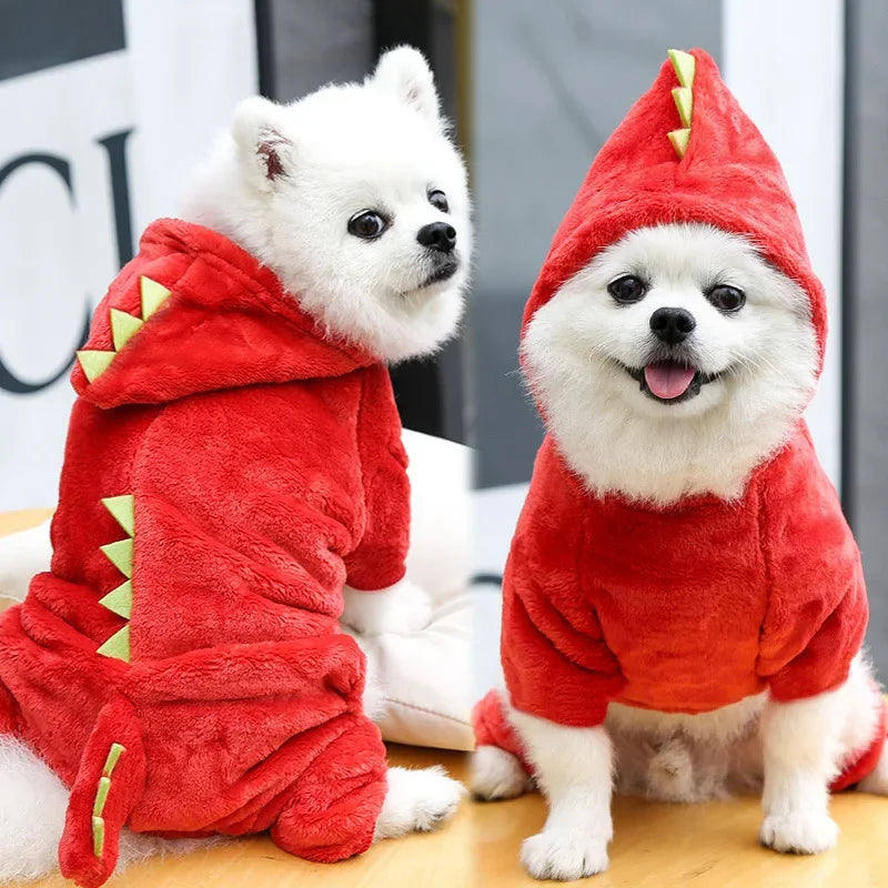 Fleece Dog Hoodie - Winter Cosplay Coat for Small Dogs, Chihuahua & Yorkie