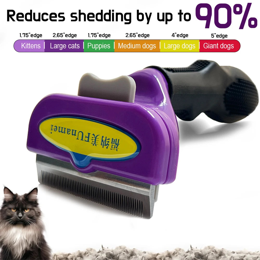 Pet Grooming Brush - Hair Removal & Massage Comb for Cats and Dogs