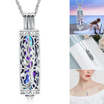 Tree of Life Cylinder Urn Necklace – Ashes Memorial Jewelry for Men & Women