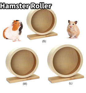 Natural Wood Hamster Running Wheel - Small Pet Exercise Toy