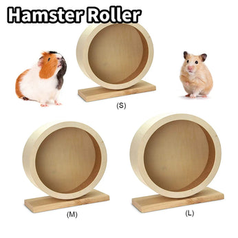 Natural Wood Hamster Running Wheel - Small Pet Exercise Toy