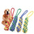 Carrot Knot Rope Dog Toy - Durable Cotton Chew Ball & Dumbbell