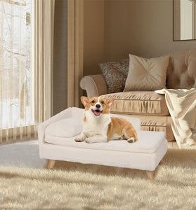 Nordic Pet Bed with Wood Legs & Cozy Pad