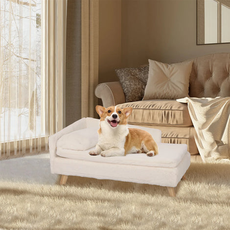 Nordic Pet Bed with Wood Legs & Cozy Pad