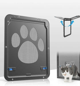 Lockable Magnetic Pet Door – Outdoor Screen Gate with Self-Closing Flap for Dogs & Cats
