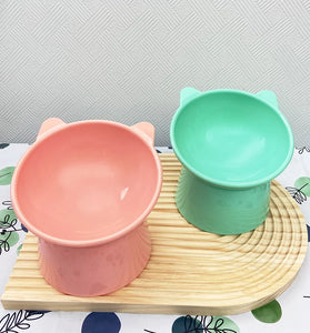 Anti-Choking Pet Food & Water Bowl with Tilted Design for Dogs & Cats