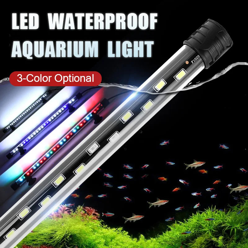 LED Aquarium Plant Grow Light (18-58CM, Waterproof, 90-260V)
