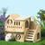 Wooden Hamster Nest with Stair Platform & Climbing Ladder