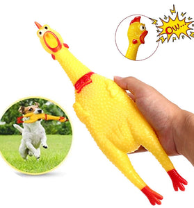 Squeaky Chicken Dog Toy - Durable Rubber Chew Toy with Squeeze Sound