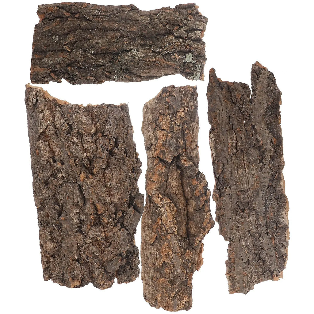 Natural Cork Bark – 4-Piece Reptile Terrarium Decoration for Climbing and Background