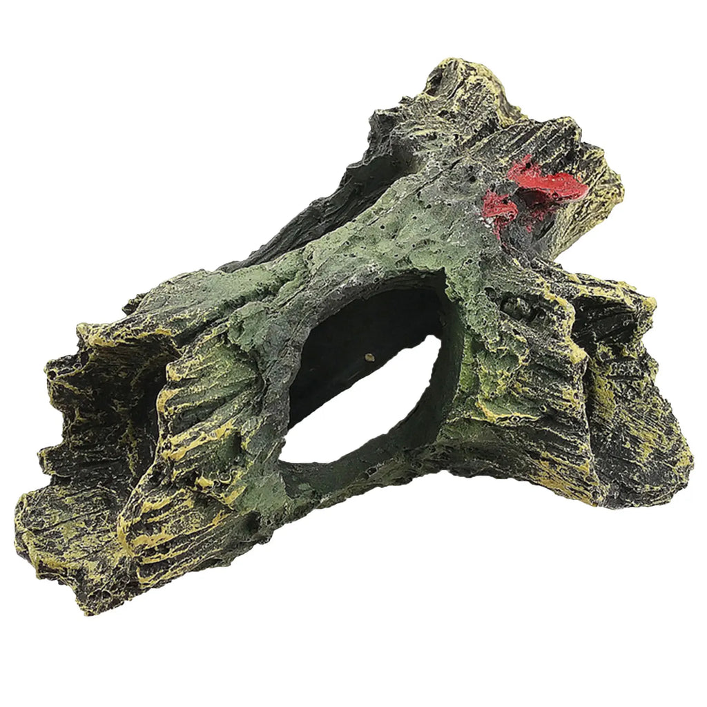 Hollow Tree Tunnel Cave Ornament – Fish & Reptile Hiding Shelter for Aquarium Landscaping