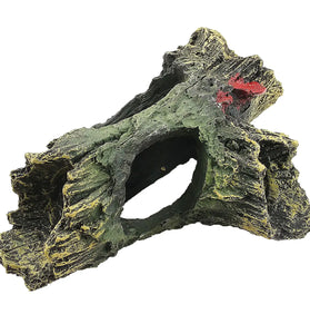 Hollow Tree Tunnel Cave Ornament – Fish & Reptile Hiding Shelter for Aquarium Landscaping