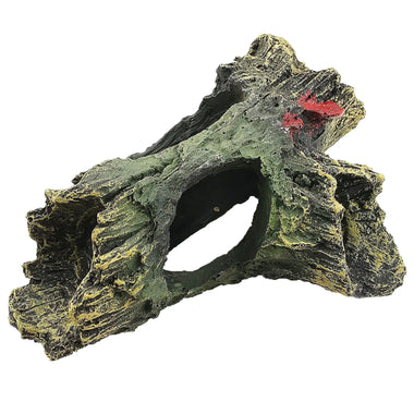 Hollow Tree Tunnel Cave Ornament – Fish & Reptile Hiding Shelter for Aquarium Landscaping