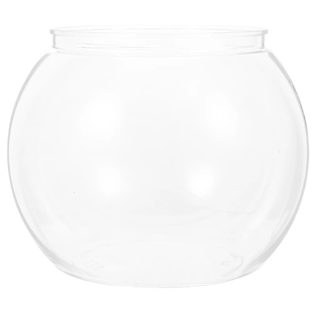 Plastic Round Fish Bowl - Clear Aquarium Tank & DIY Goldfish Bowl Vase