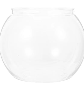 Plastic Round Fish Bowl - Clear Aquarium Tank & DIY Goldfish Bowl Vase