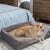 Jumbo Orthopedic Memory Foam Dog Sofa with Bolster, Waterproof, Removable Cover, and Elevated Cushion