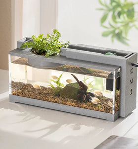 Mini Aquarium Fish Tank Kit - Creative USB Filter with Silent Water Circulation for Office & Home