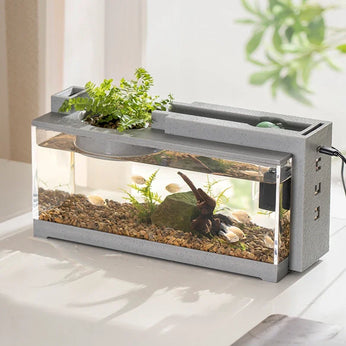 Mini Aquarium Fish Tank Kit - Creative USB Filter with Silent Water Circulation for Office & Home