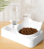 2-in-1 Pet Feeder with Stainless Steel Bowls & Automatic Water Dispenser
