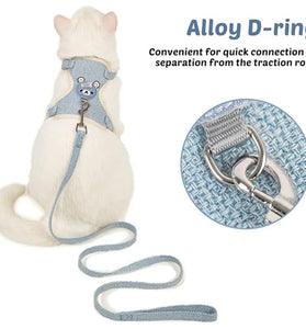 Dog Leash Cute Vest for Rabbits, Kittens, and Small Pets – Breathable and Adjustable
