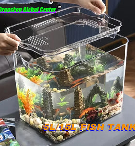 Transparent Acrylic Fish Tank - Ecological Breeding Box for Desktop Landscaping