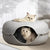 Felt Donut Bed for Cats – 2-in-1 Tunnel Bed with Breather Hole and Interactive Play Toy
