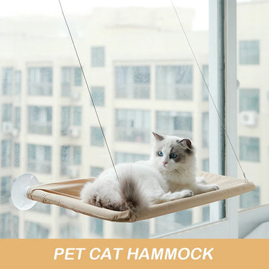 Window-mounted cat hammock